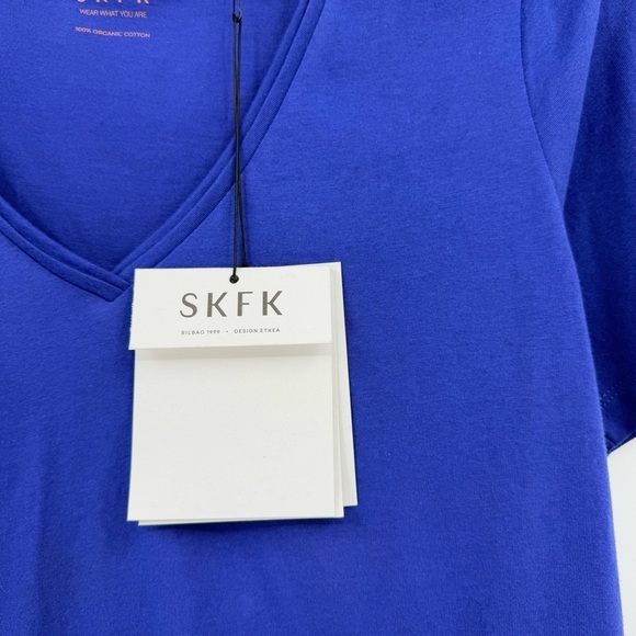 SKFK SkunkFunk HAMALAU BASIC Short Sleeve V-Neck TEE in Royal Blue US 6 - Picture 4 of 10
